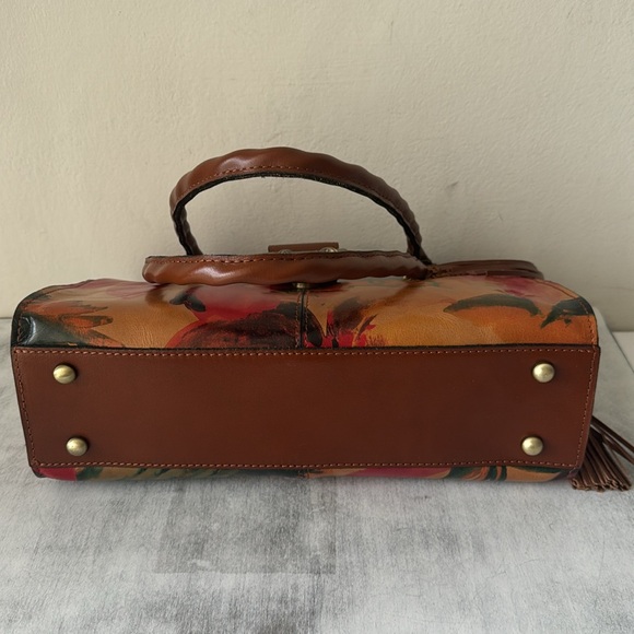 Patricia Nash Violina Floral Leather Handbag 15th Anniversary Tag Tassel Spring - Picture 9 of 10